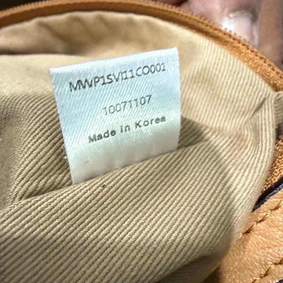 MCM Cognac Visetos Monogram Shoulder Bag with Gold Plaque - Picture 8 of 14